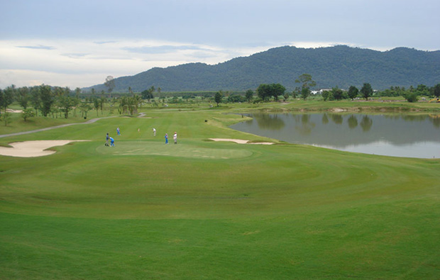 view to mountains, pleasant valley golf club, pattaya, thailand