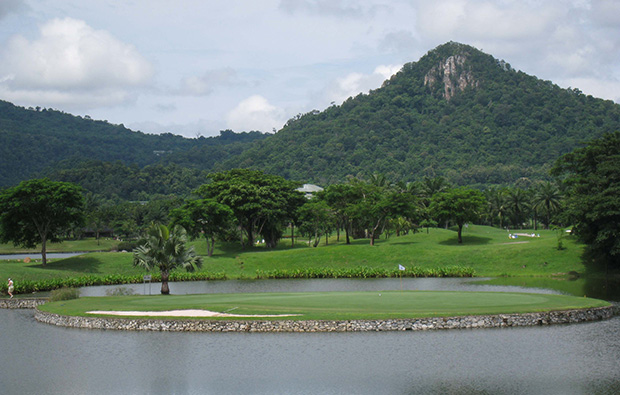 another view of island green at khao kheow country club, pattaya, thailand