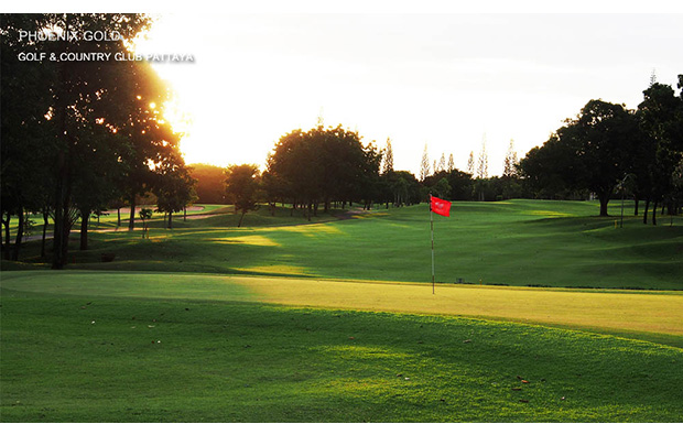 sunset, phoenix gold golf country club, pattaya, thailand